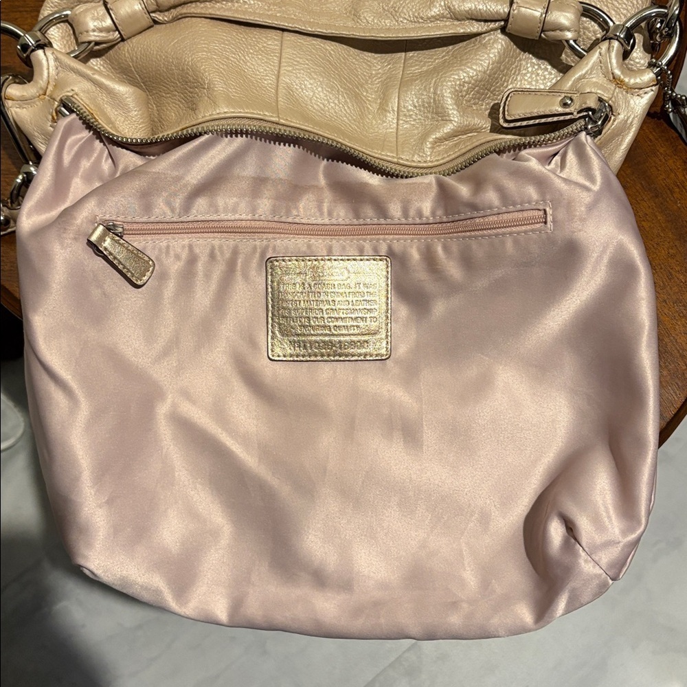 Coach  Kristen 16808 metallic pearl leather Shoulder bag  Satchel  Crossbody EUC - Picture 14 of 17